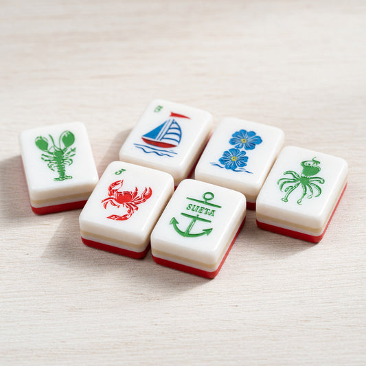 Coastal Mahjong Tiles Set – Nautical Ocean Sailboat Anchor – main product photo
