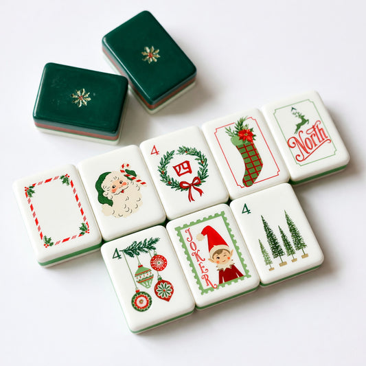 Christmas Mahjong Tiles Set – Santa Elves Stockings Trees – main product photo