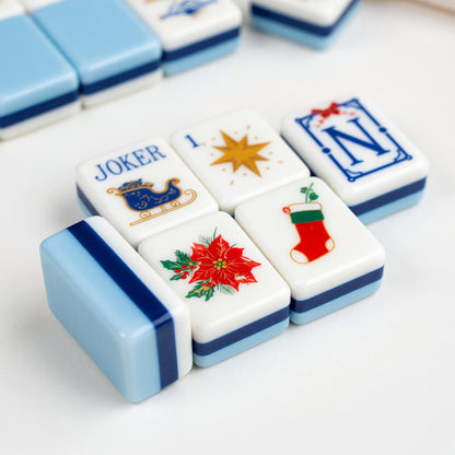 Christmas Mahjong Tiles Set – Holiday – close-up tile detail