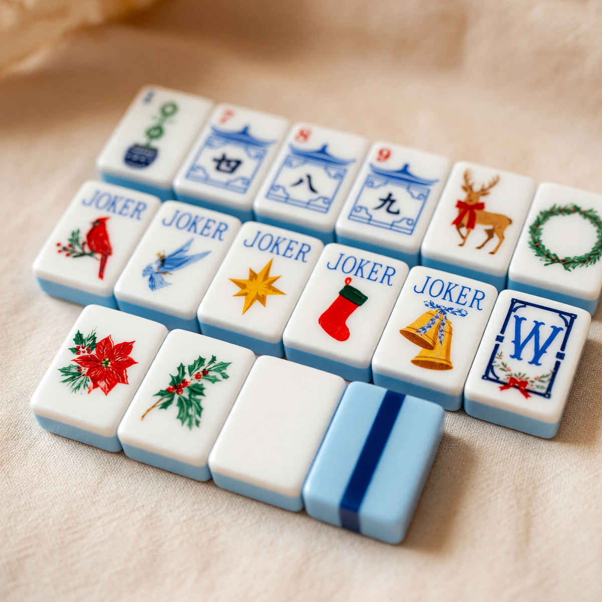 Christmas Mahjong Tiles Set – Holiday – full tile set overview