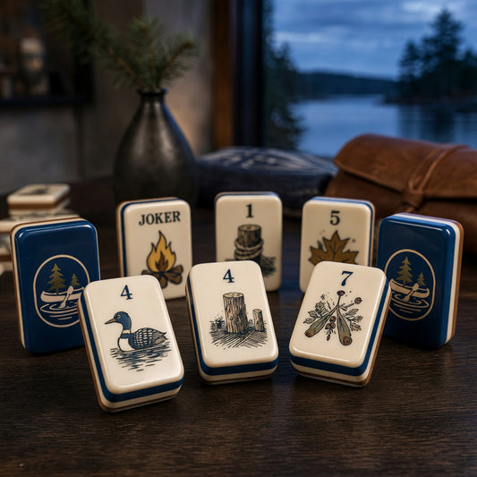 American Mahjong Set – Camping Nature Campfire Jokers Outdoor – main product photo