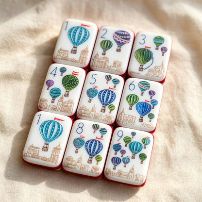 American Mahjong Set – Hot Air Balloon Cityscape – full tile set overview