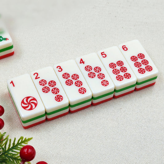 Christmas Mahjong Tiles Set – Red Green White – main product photo
