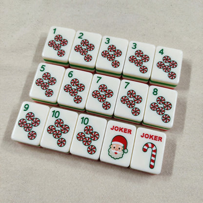 Christmas Mahjong Tiles Set – Red Green White – full tile set overview