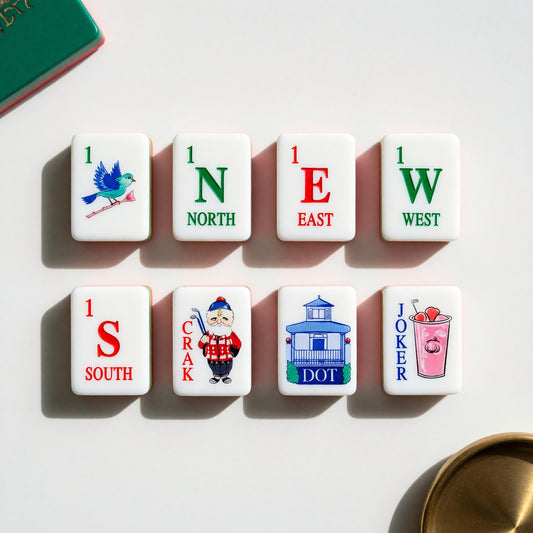 American Mahjong Set – Casino Card Suit Joker Green – main product photo